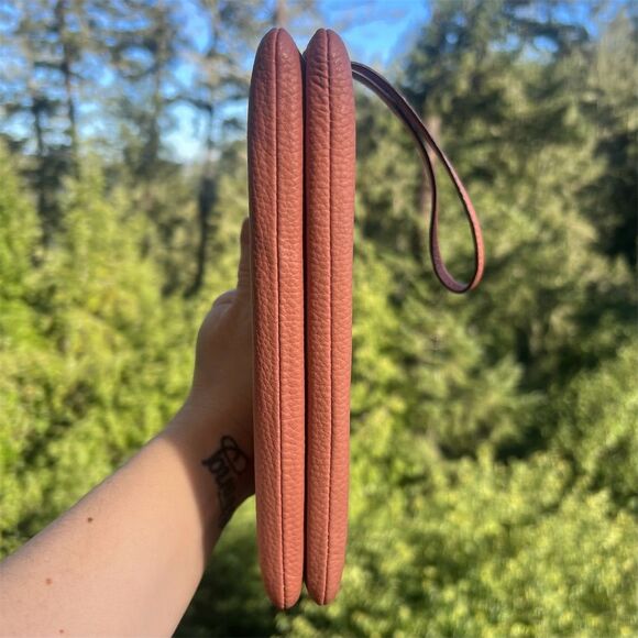 COACH Double Zip Phone Wristlet Wallet Peachy Color w Gold Hardware AUTHENTIC - Picture 8 of 9